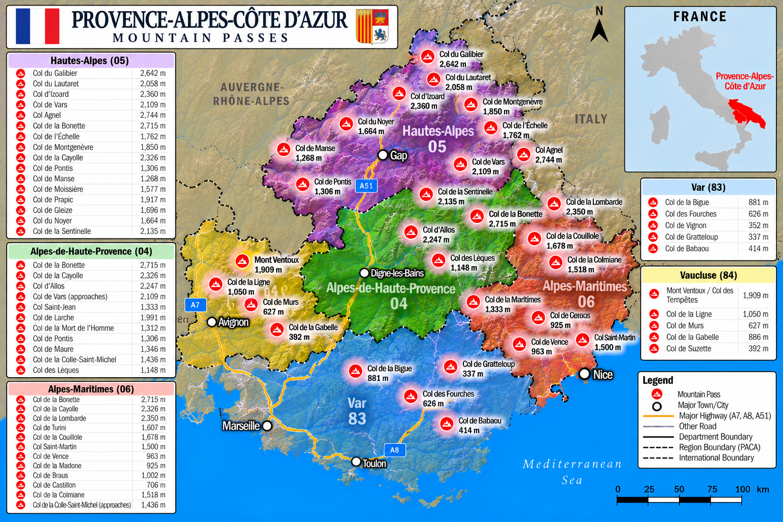 Provence-Alpes-Côte d'Azur (PACA) Map